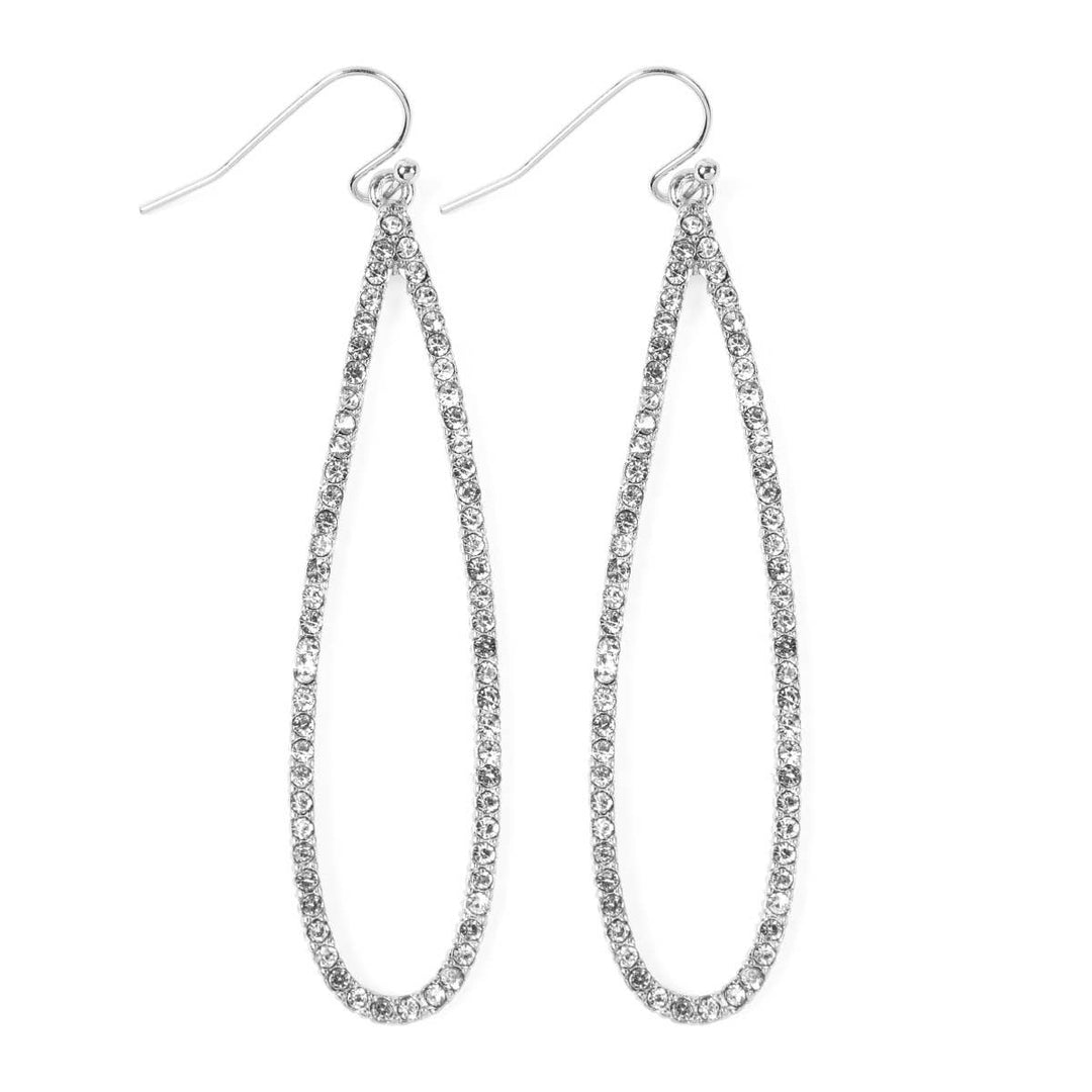 Long Teardrop Rhinestone Earrings