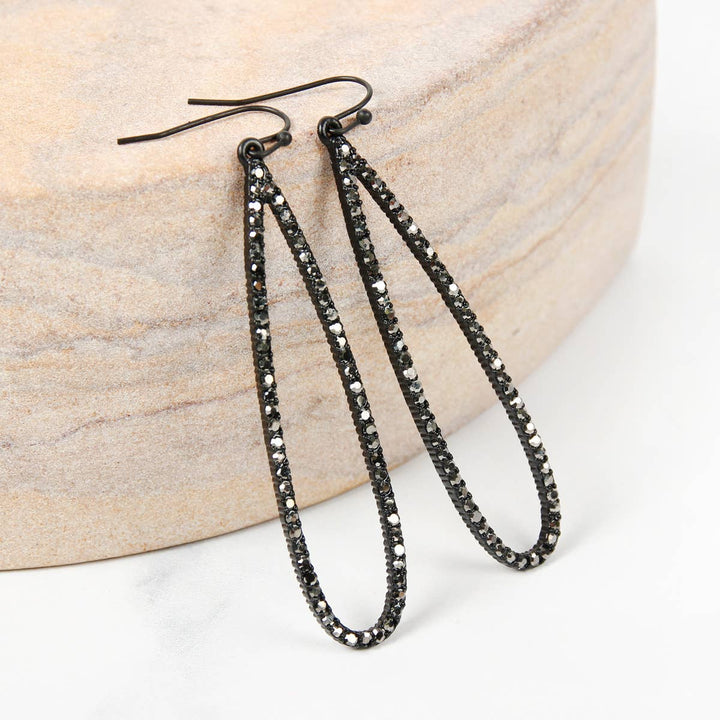 Long Teardrop Rhinestone Earrings