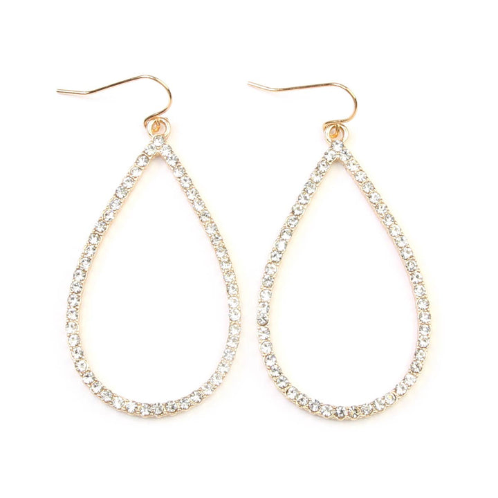 Elegant Rhinestone Teardrop Hook Earrings