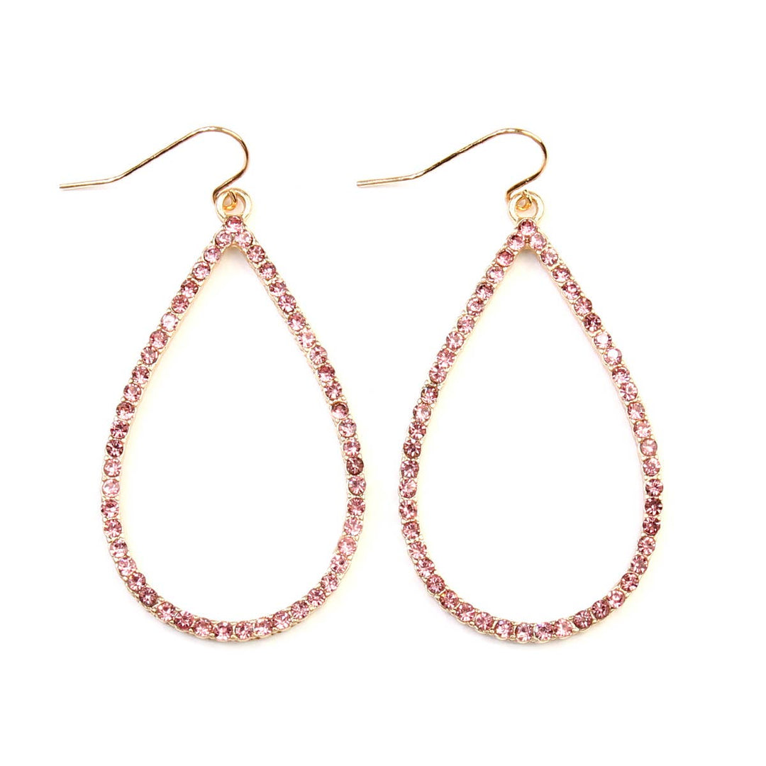 Elegant Rhinestone Teardrop Hook Earrings