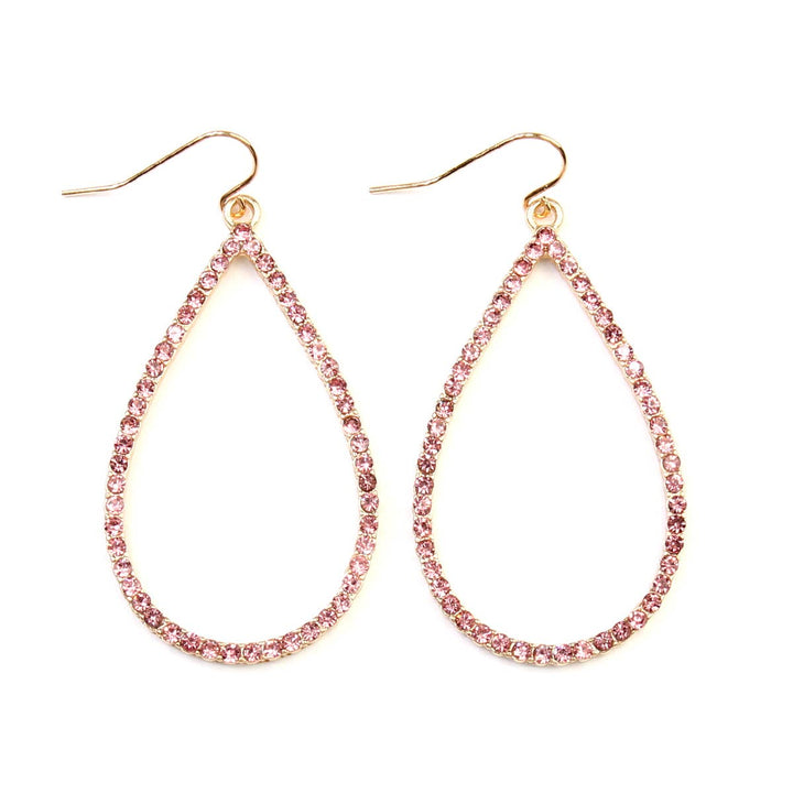 Elegant Rhinestone Teardrop Hook Earrings
