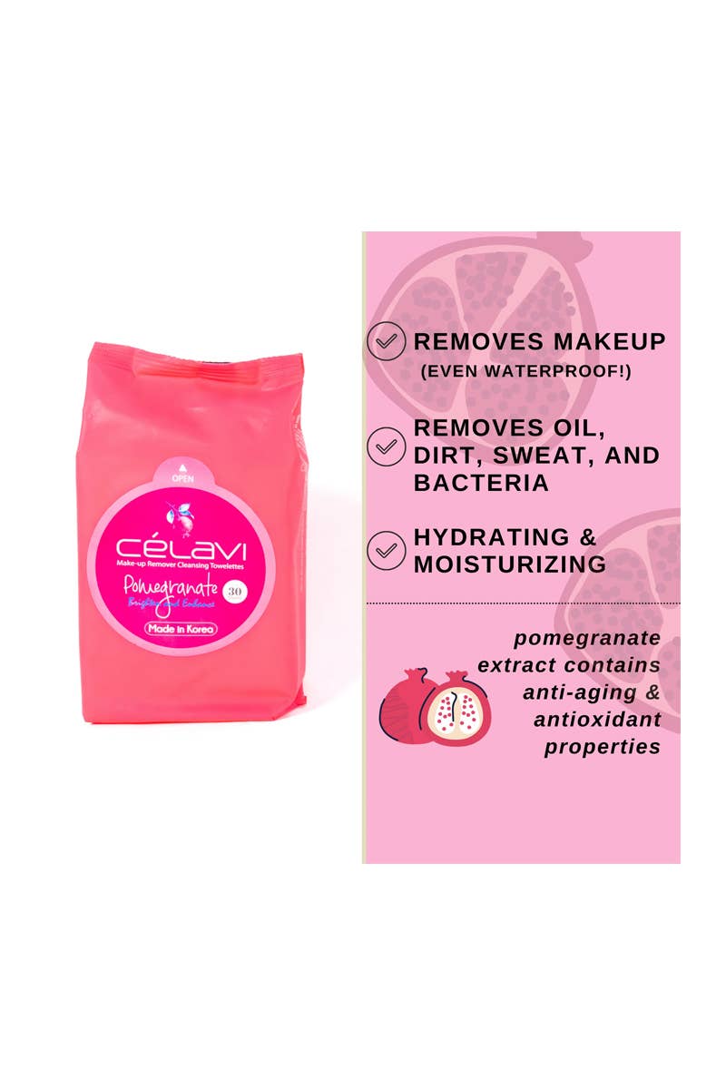 Makeup Remover Wipes - Pomegranate