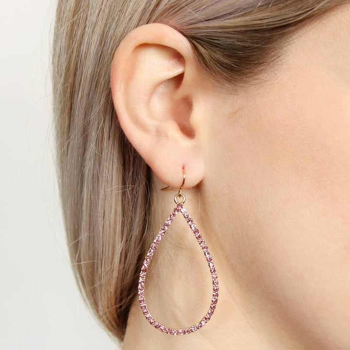 Elegant Rhinestone Teardrop Hook Earrings