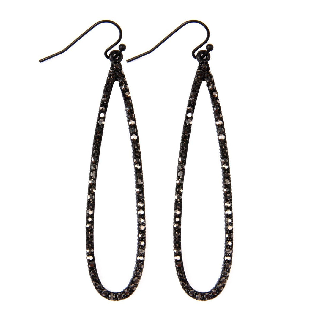 Long Teardrop Rhinestone Earrings