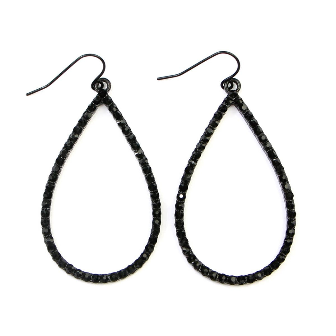 Elegant Rhinestone Teardrop Hook Earrings