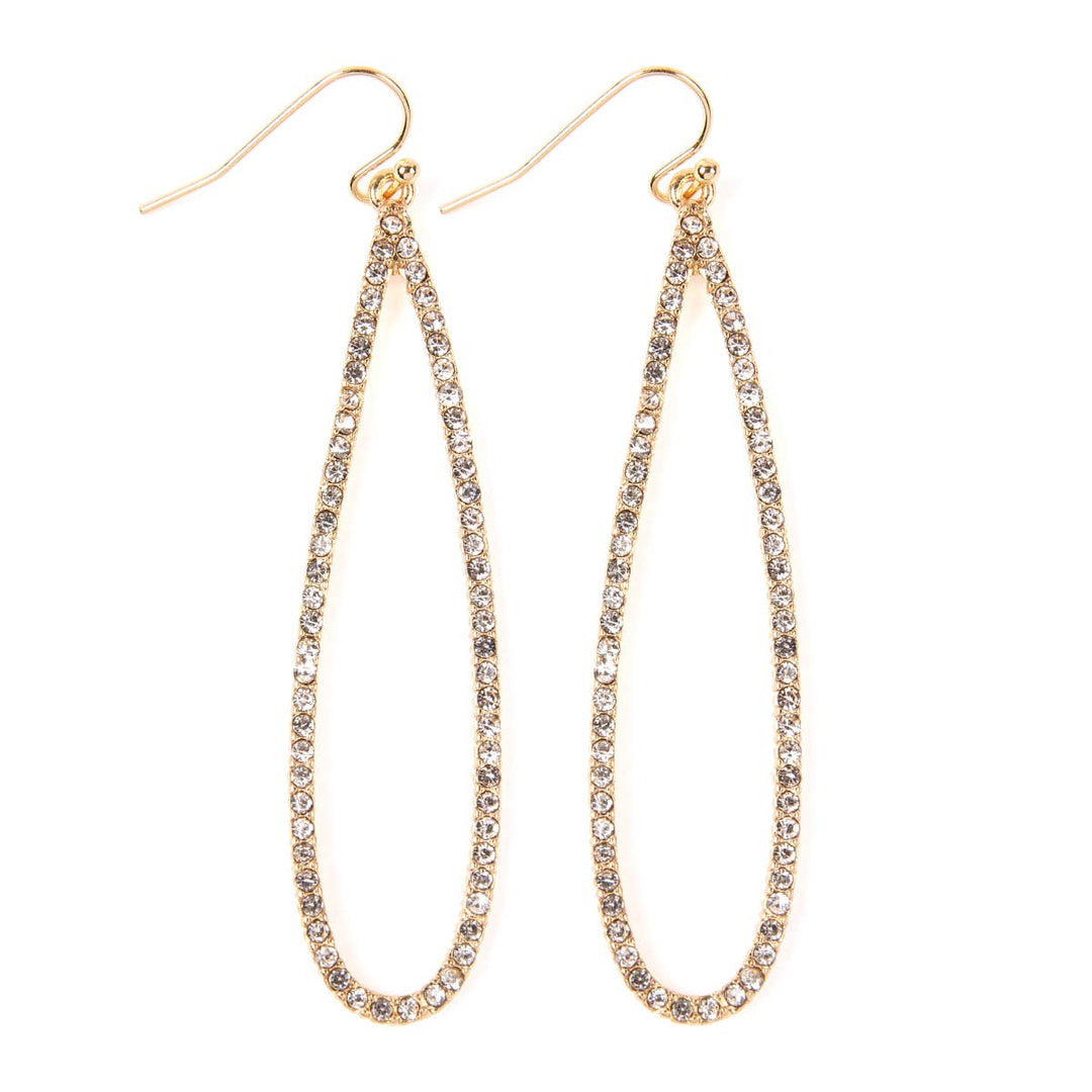Long Teardrop Rhinestone Earrings