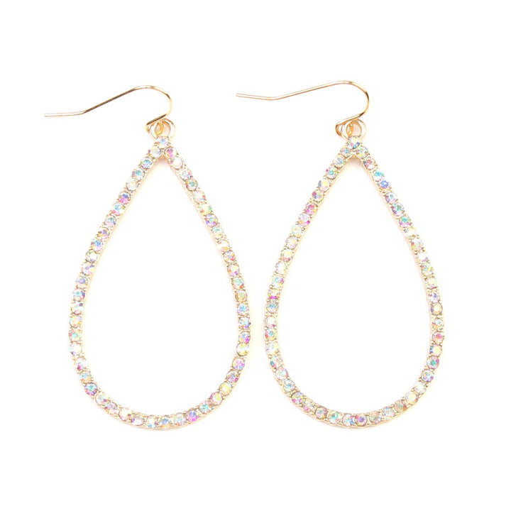 Elegant Rhinestone Teardrop Hook Earrings