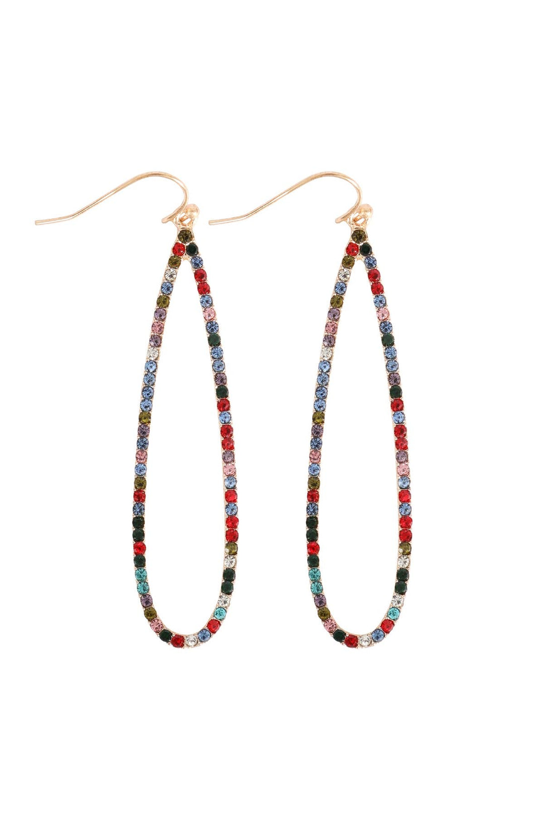 Long Teardrop Rhinestone Earrings