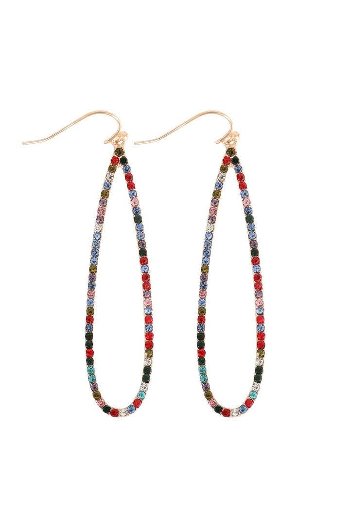 Long Teardrop Rhinestone Earrings