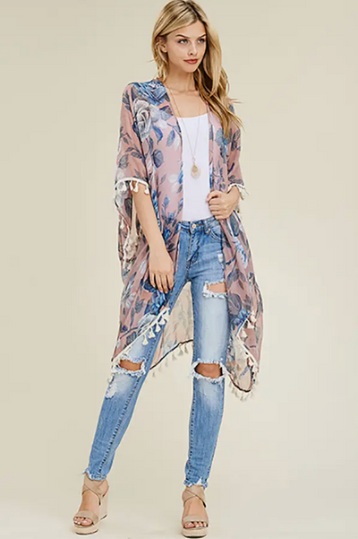 OBVIOUS QUESTIONS - Floral Tassel Cardigan (Multiple Color Options)