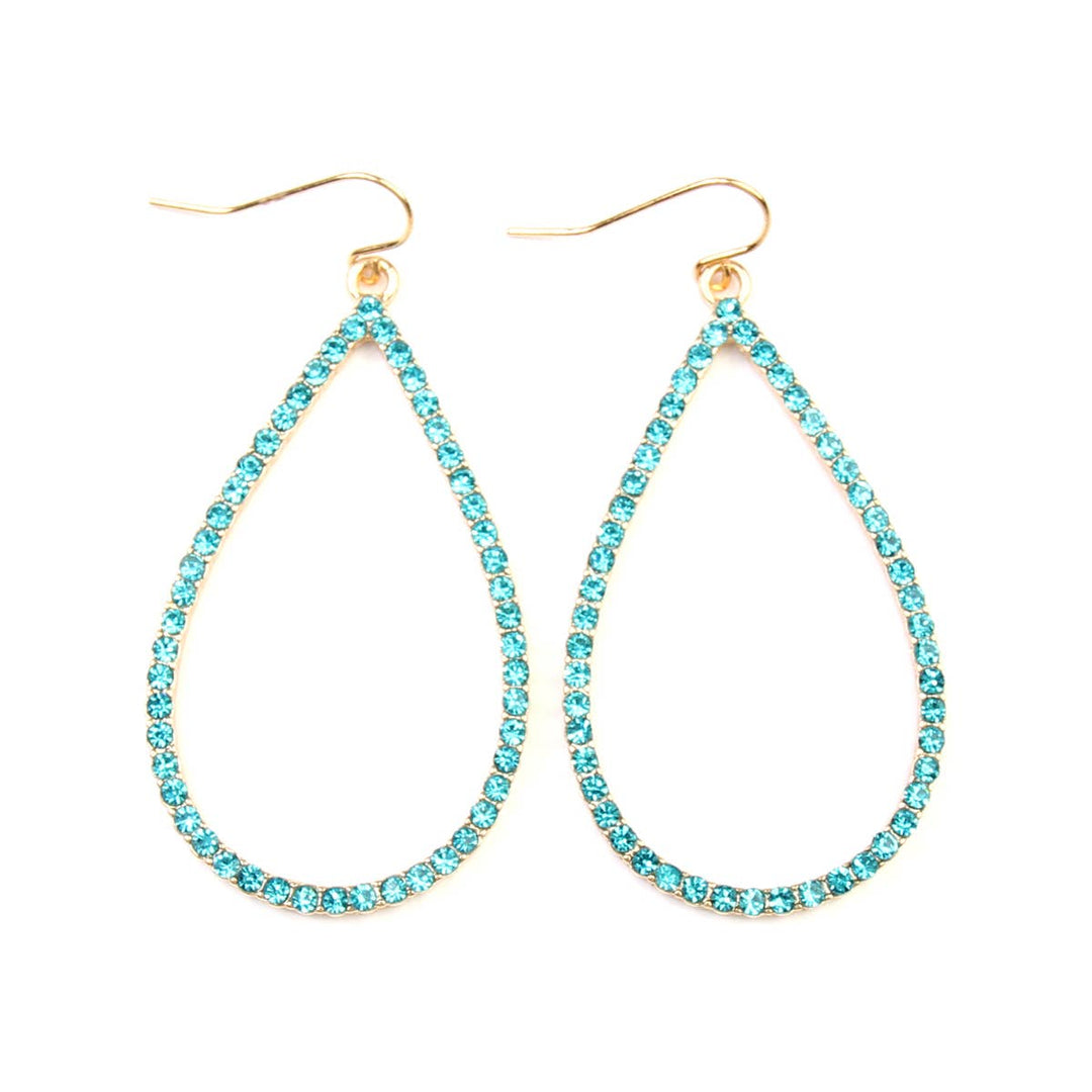 Elegant Rhinestone Teardrop Hook Earrings