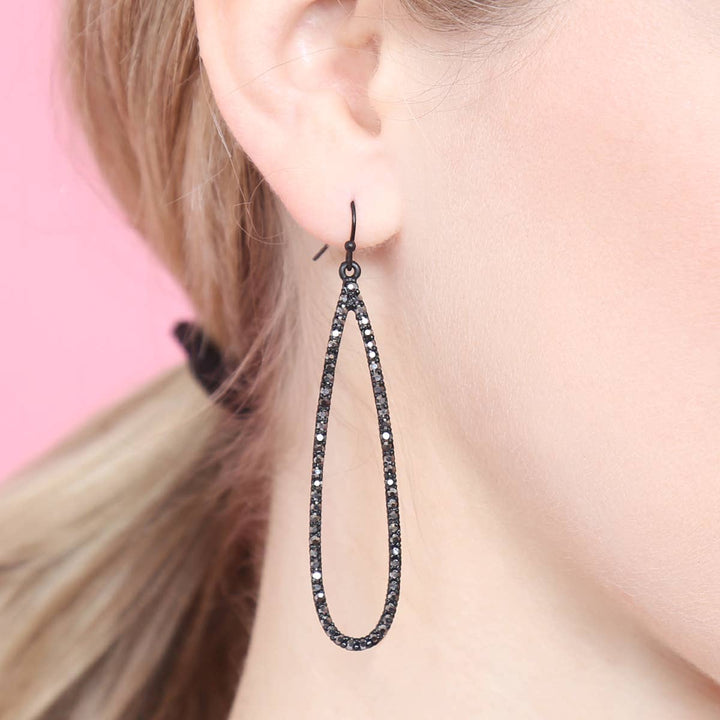 Long Teardrop Rhinestone Earrings