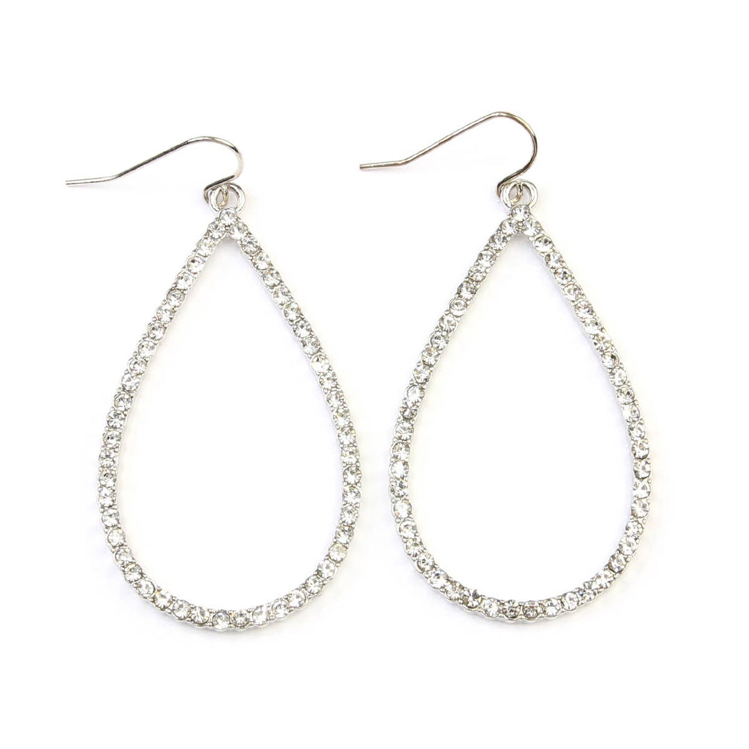 Elegant Rhinestone Teardrop Hook Earrings
