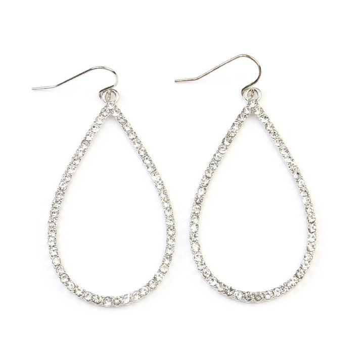 Elegant Rhinestone Teardrop Hook Earrings