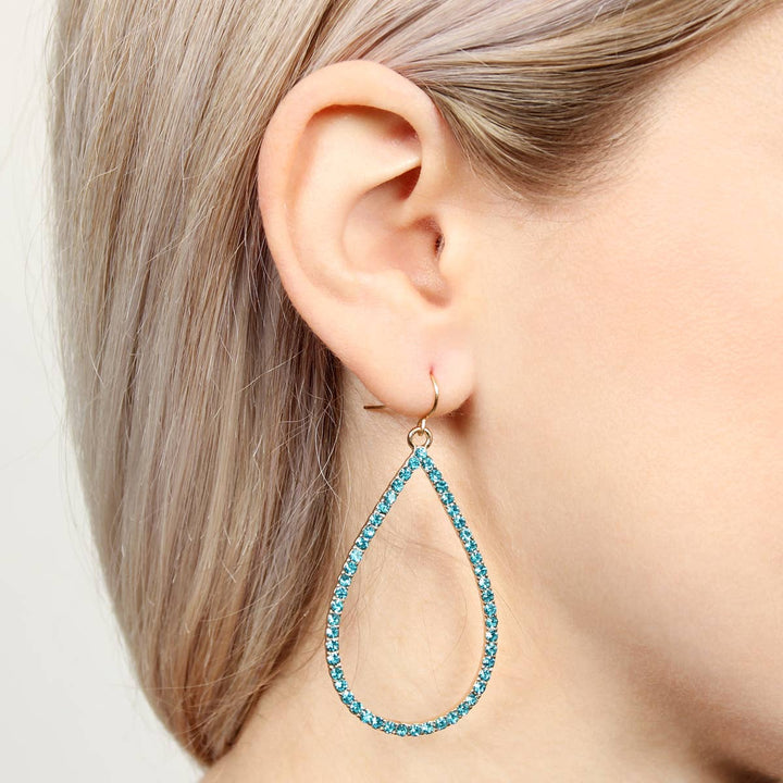 Elegant Rhinestone Teardrop Hook Earrings