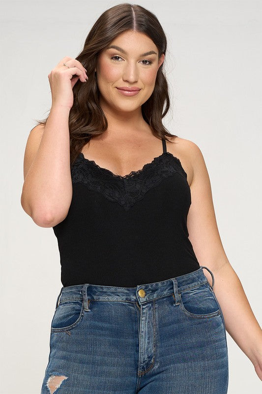 REACHING OUT - Adjustable Lace Bodysuit (Curvy)