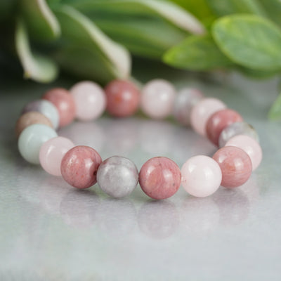 Pink Kunzite & Rose Quartz Bracelet (Soothing Energy)