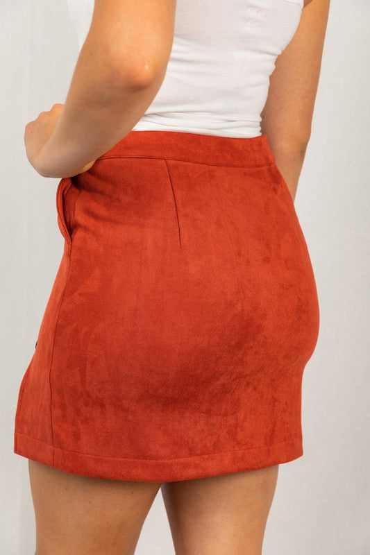 Bottoms GET IT TOGETHER - Faux Suede Zippered Skirt