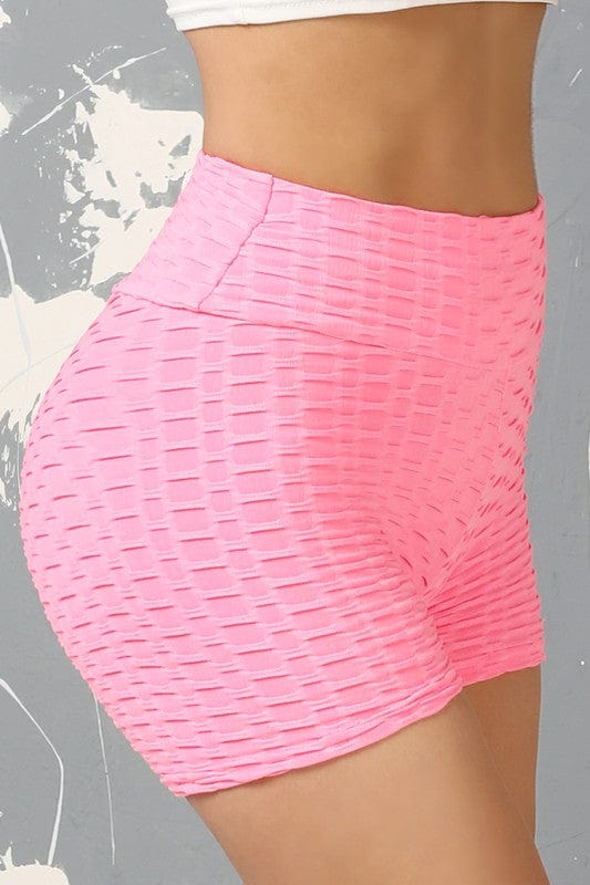 Bottoms High Waisted Jacquard Spandex Shorts (Multiple Colors)