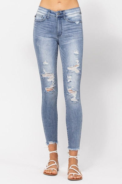 Bottoms Judy Blue - CLARA Mid Rise Skinny Jeans