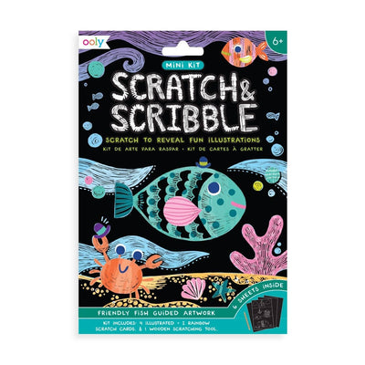 Children OOLY - Mini Scratch & Scribble Art Kit: Friendly Fish
