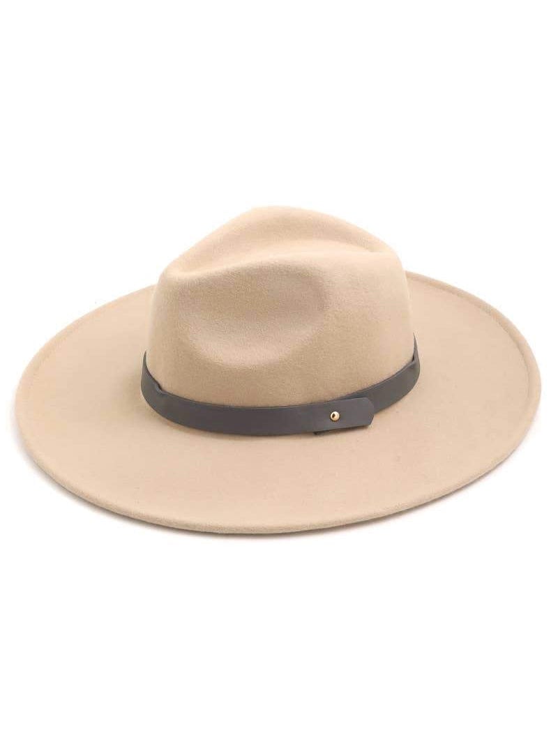 Hat/Beanie FAMILIAR FEELINGS - Genuine Wool Fedora Hat (IVORY)